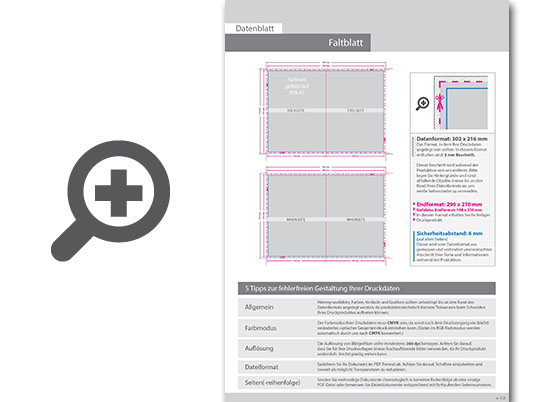 Product Bild faltblatt__gefalzt_auf_din_a5__4-seiter__beidseitig_bedruckt_(4_4_farbig_+_2_sonderfarben_hks)