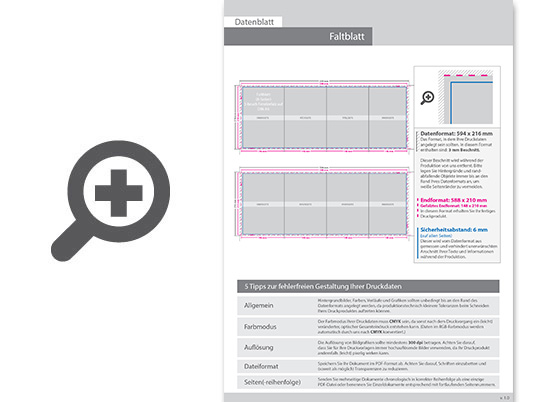 Product Bild faltblatt__gefalzt_auf_din_a5__8-seiter_(3-bruch_fensterfalz)__beidseitig_bedruckt_(4_4_farbig_+_1_sonderfarbe_hks)