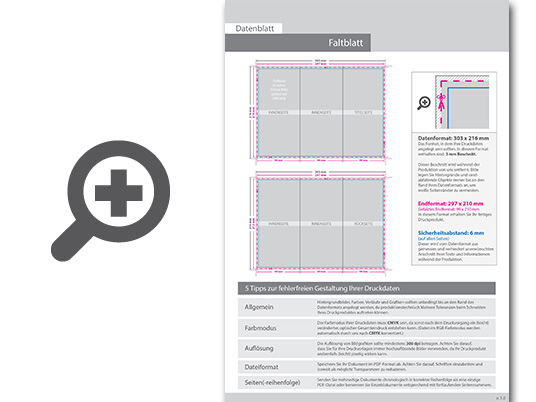 Product Bild faltblatt__gefalzt_auf_din_lang__6-seiter_(zickzackfalz)__beidseitig_bedruckt_(4_4_farbig_+_2_sonderfarben_hks)