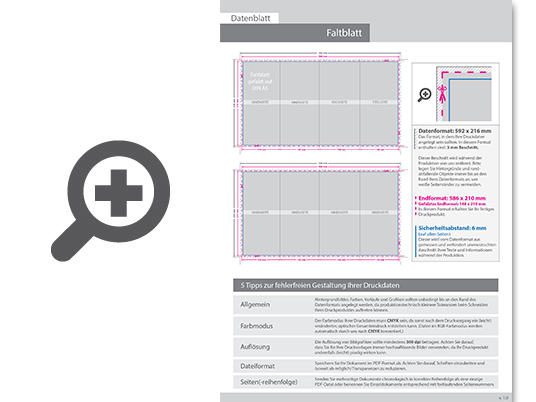 Product Bild faltblatt__gefalzt_auf_din_a5__8-seiter_(wickelfalz)__beidseitig_bedruckt_(4_4_farbig_+_1_sonderfarbe_hks)